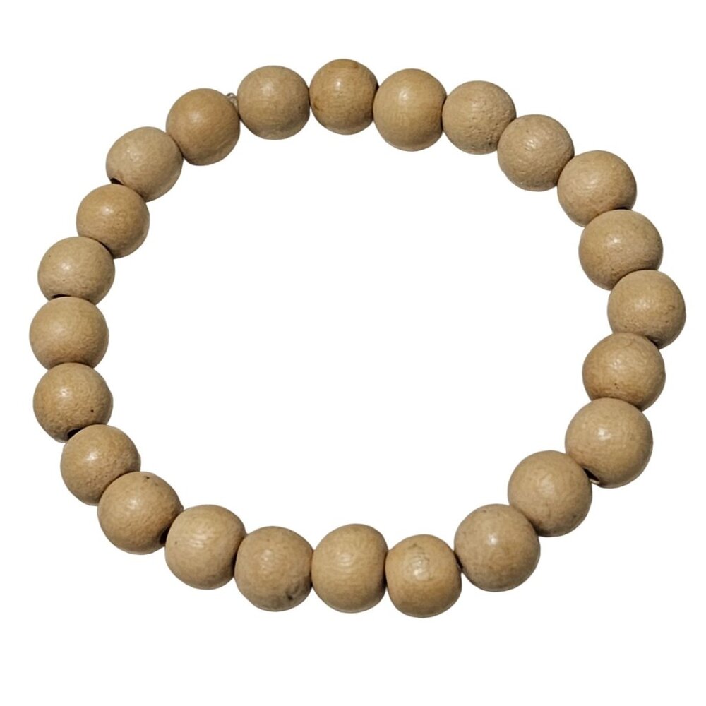 Boho Natural Wood Beaded Stretch Bracelet Classic Minimalist Fashion Jewelry